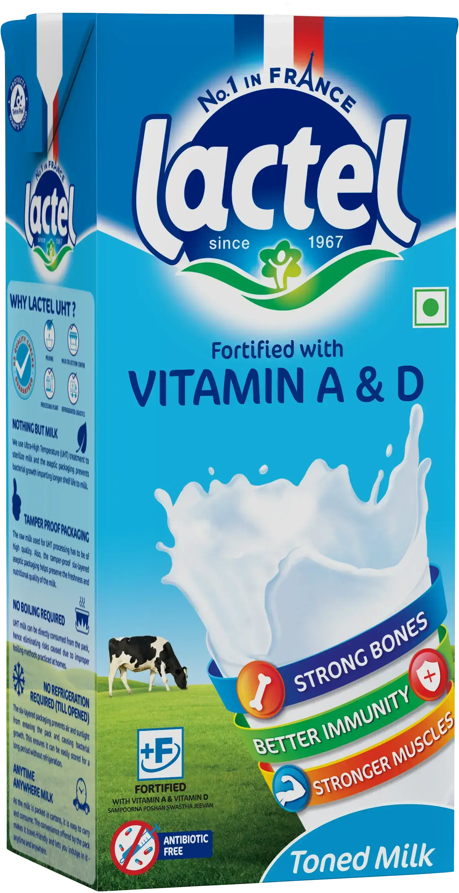 Tetra Pack Toned Milk Lactel 1000ml